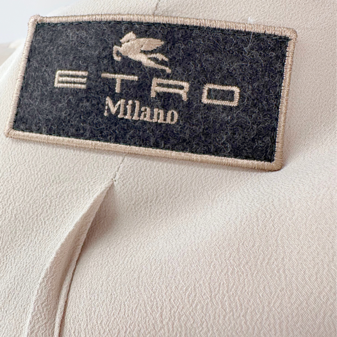 Etro Size 8 44 Cream Multi Coat