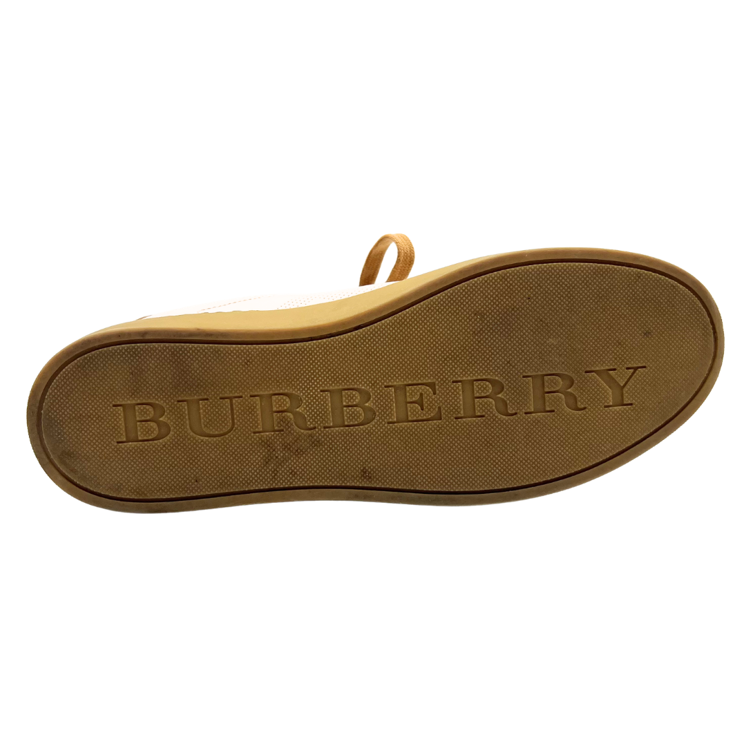 Burberry 6.5 37.5 pink/tan/white Leather Sneakers