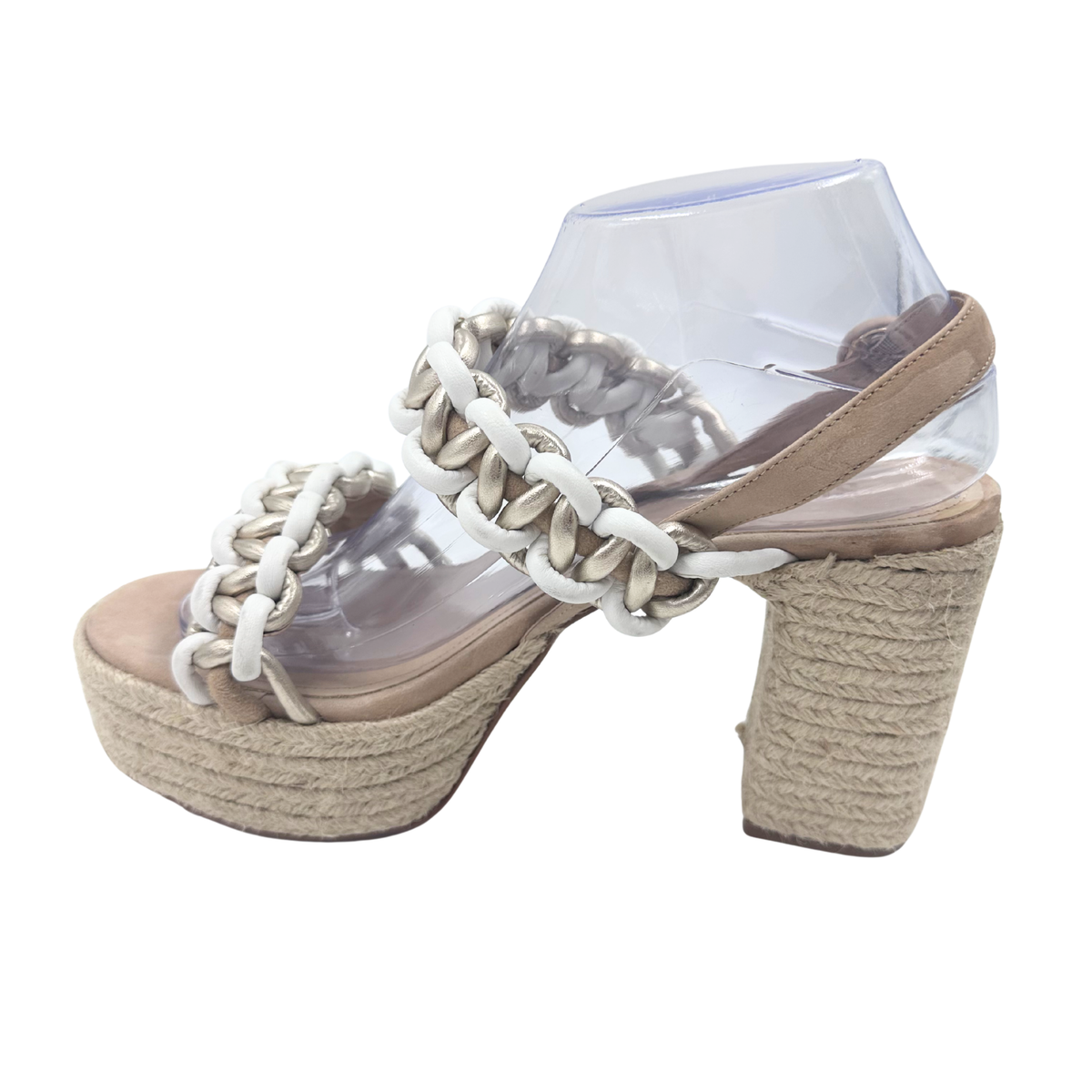 Schutz 39 gold/white/tan Heels