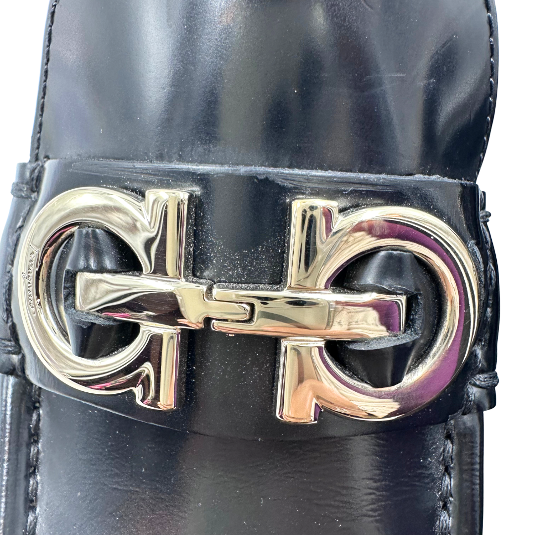 Salvatore Ferragamo 8.5 Black Leather Booties
