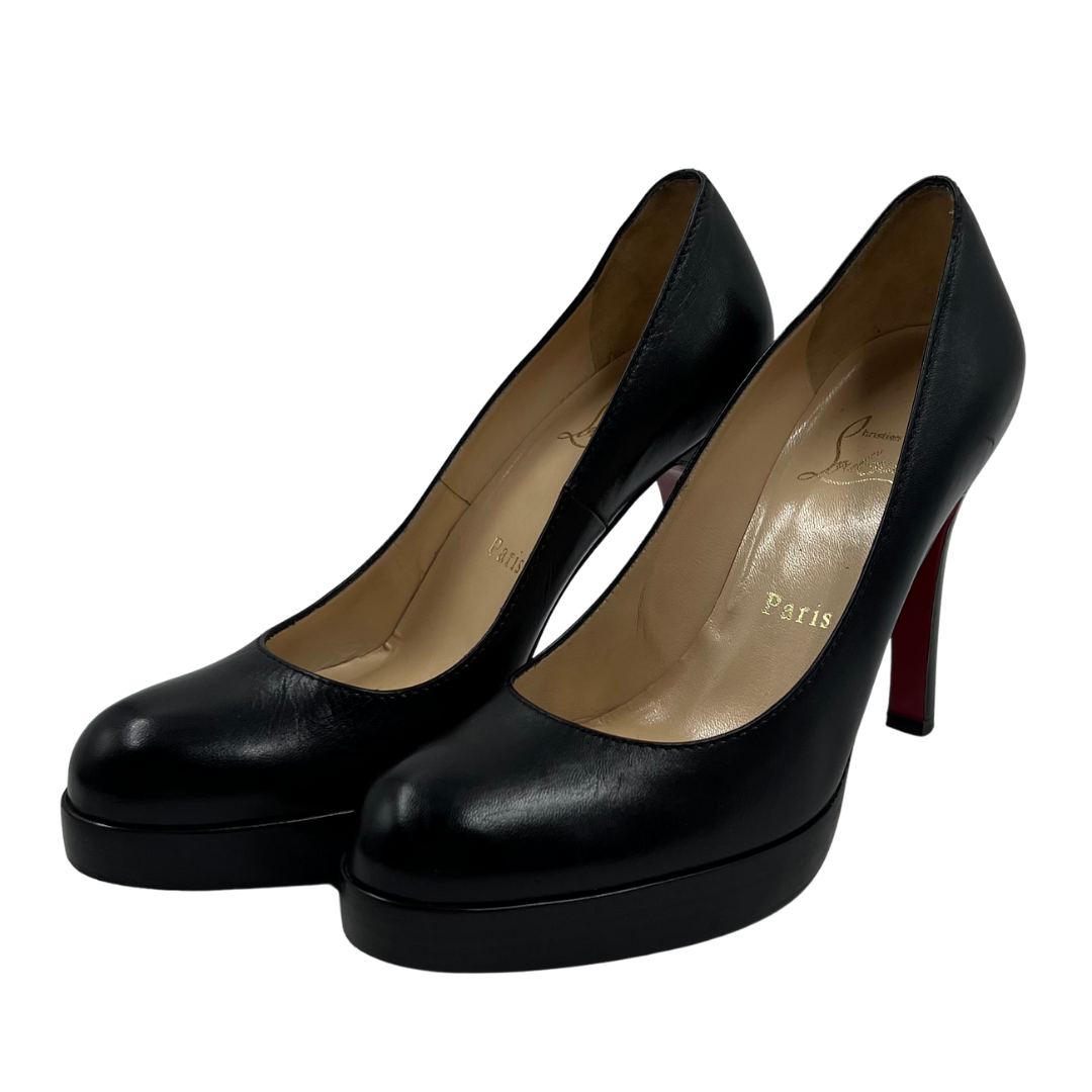 Christian Louboutin 37 Black Leather Heels