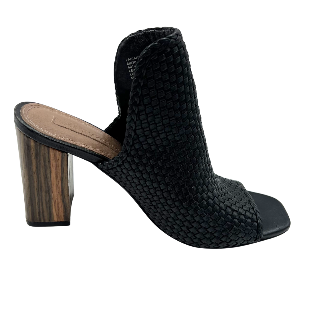 BCBGMaxazria 8 Black Leather Heels