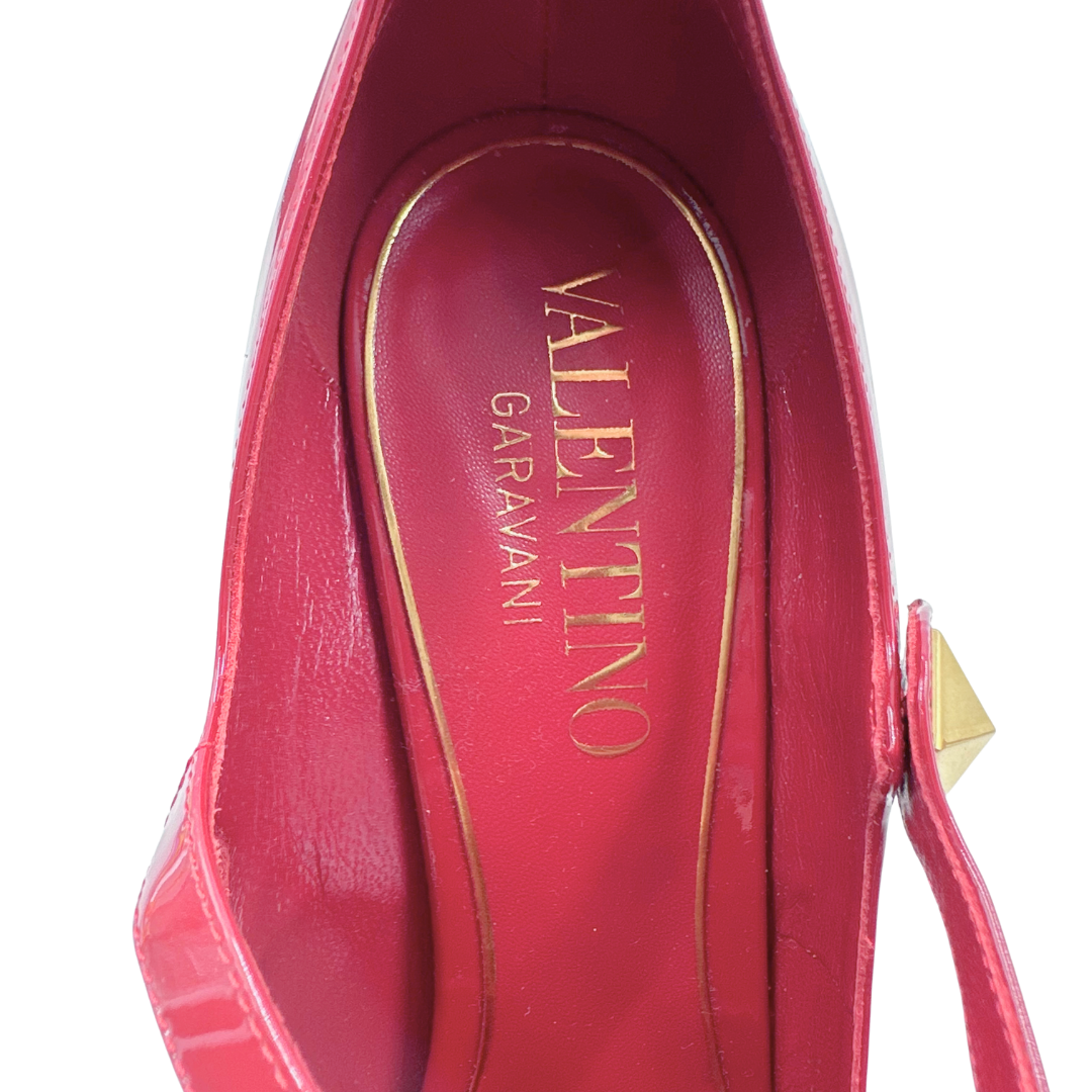 Valentino 10 40.5 Red Patent Leather Heels