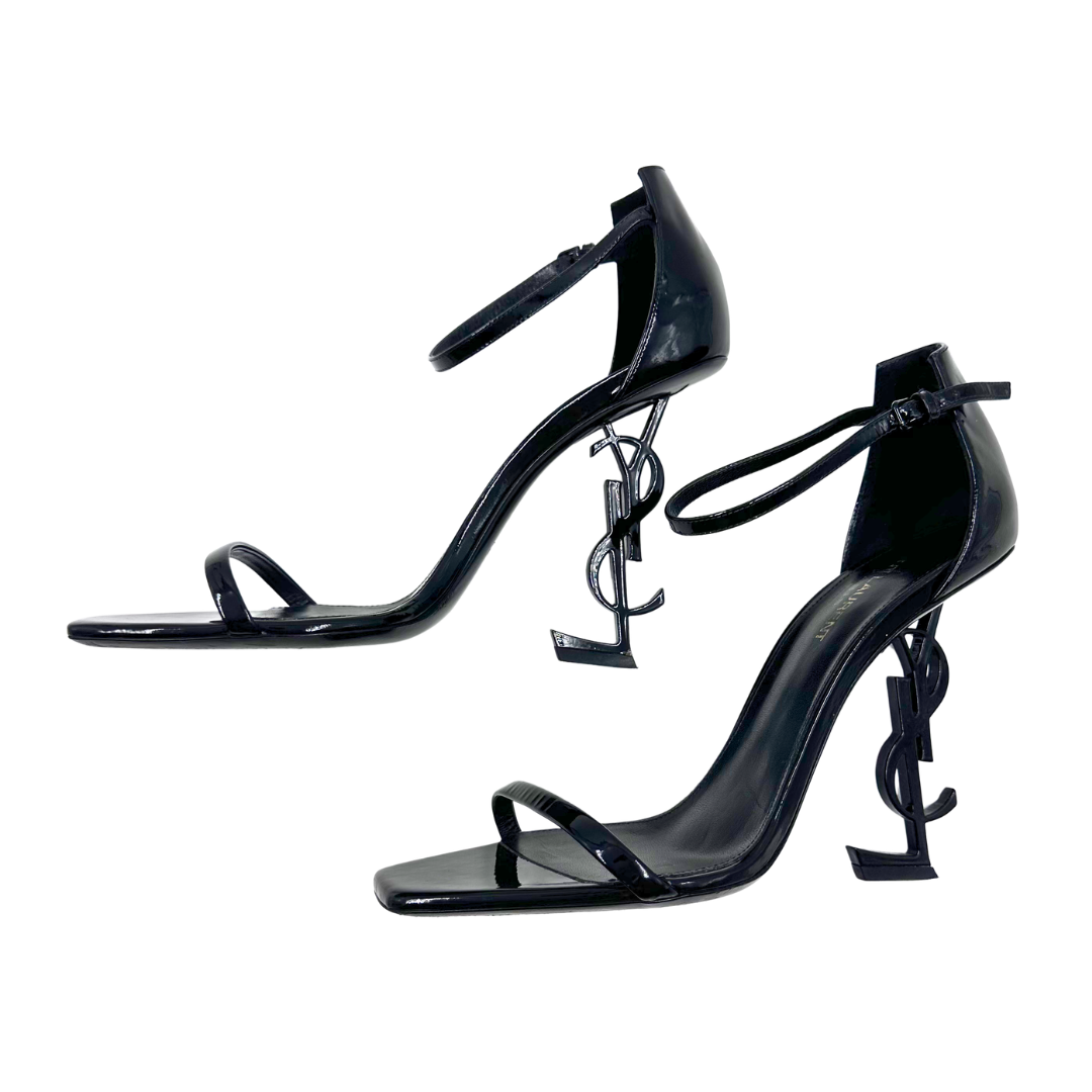 YSL 40 Black Patent Heels