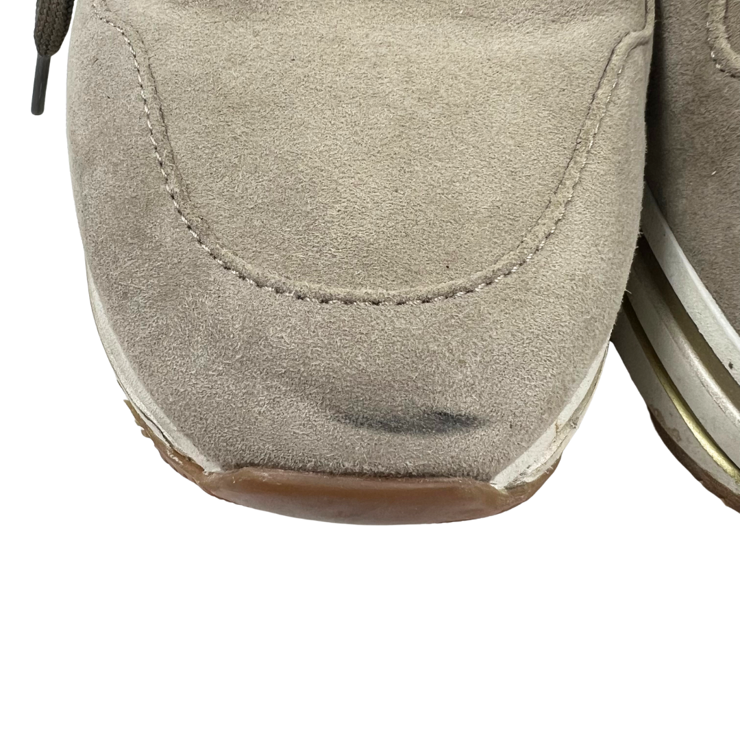Hogan 40 Greige Suede Sneakers