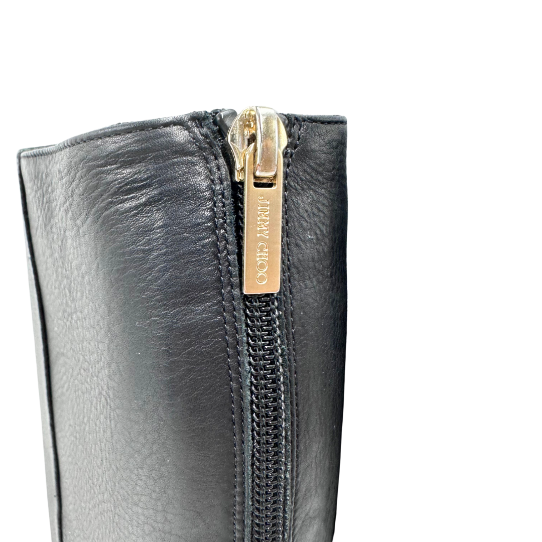 Jimmy Choo 8 38 Black Leather Boots