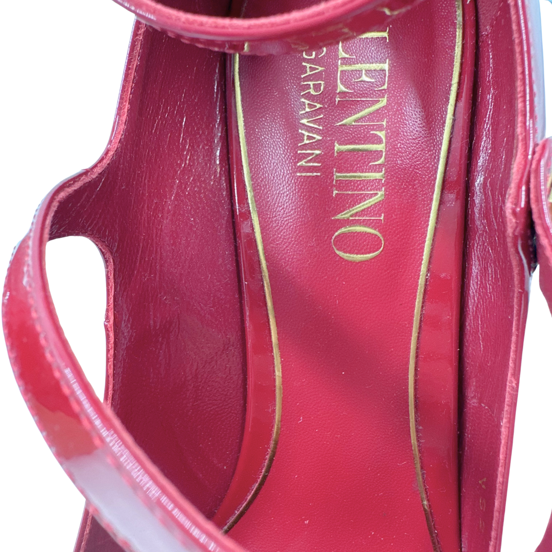 Valentino 10 40.5 Red Patent Leather Heels