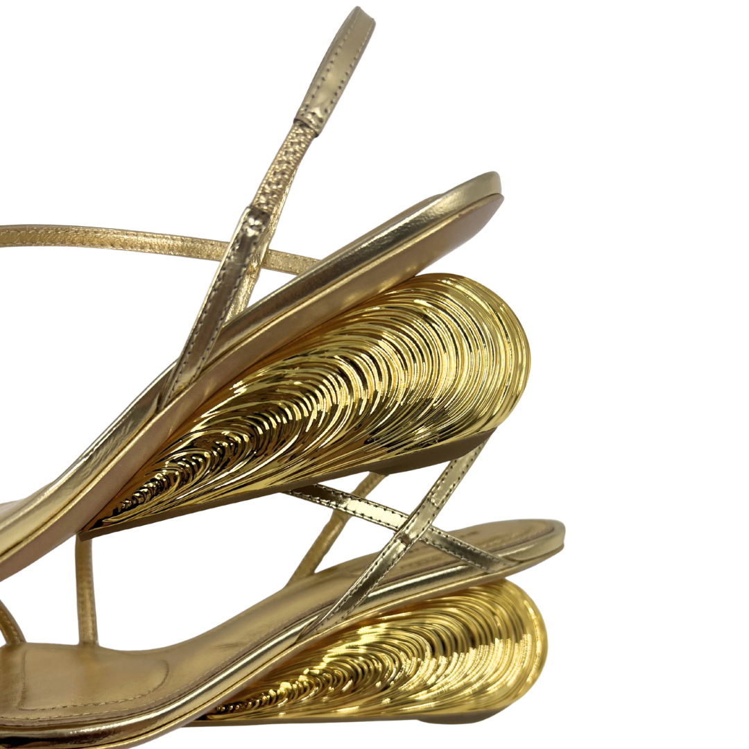 Simkhai 37 Bridget Oyster Shell Gold Sandals