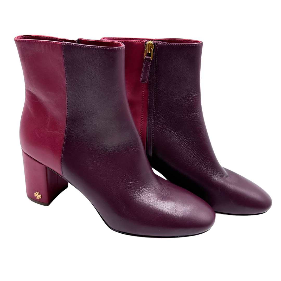 Tory Burch 10 burgundy/red Leather Booties