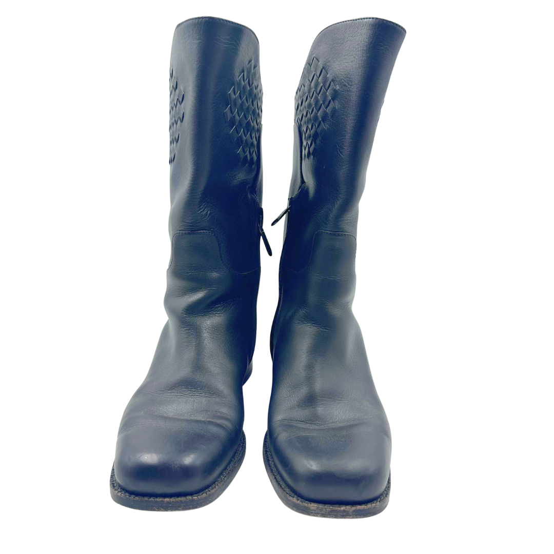 Bottega Veneta 5 35 Black Leather Boots