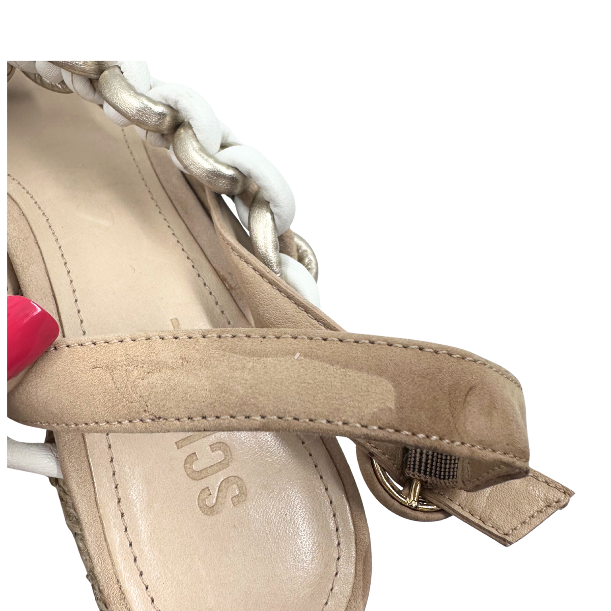 Schutz 39 gold/white/tan Heels
