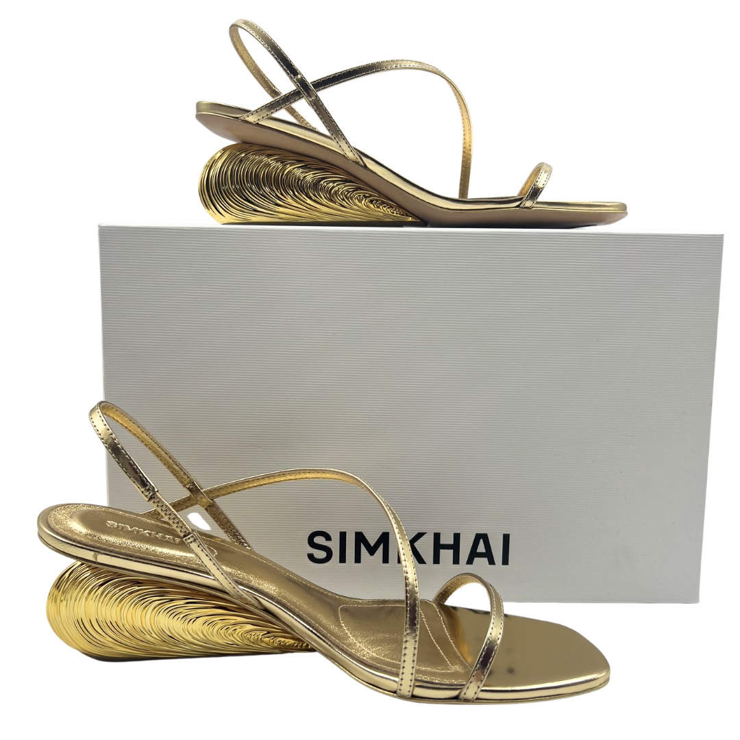 Simkhai 37 Bridget Oyster Shell Gold Sandals