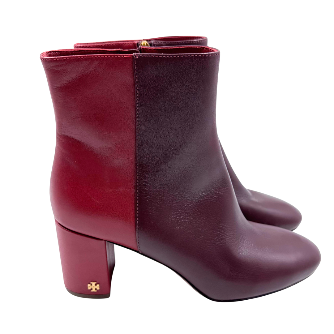 Tory Burch 10 burgundy/red Leather Booties