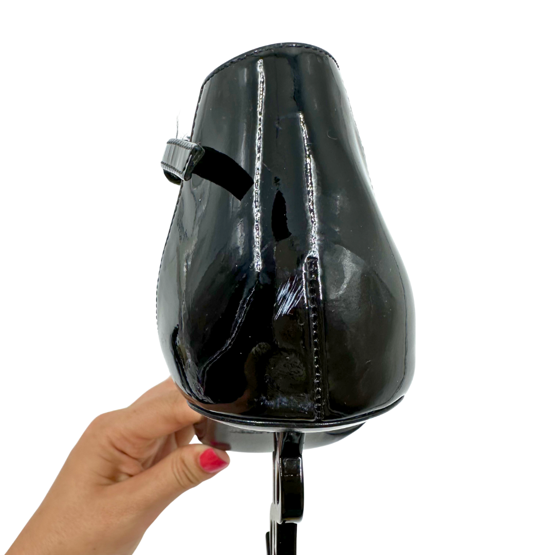 YSL 40 Black Patent Heels
