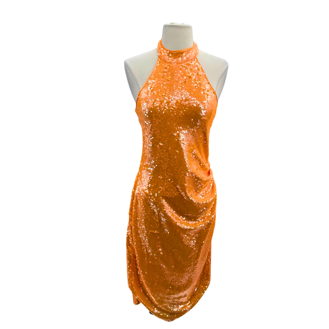 Caroline Constas Orange Evening Dress