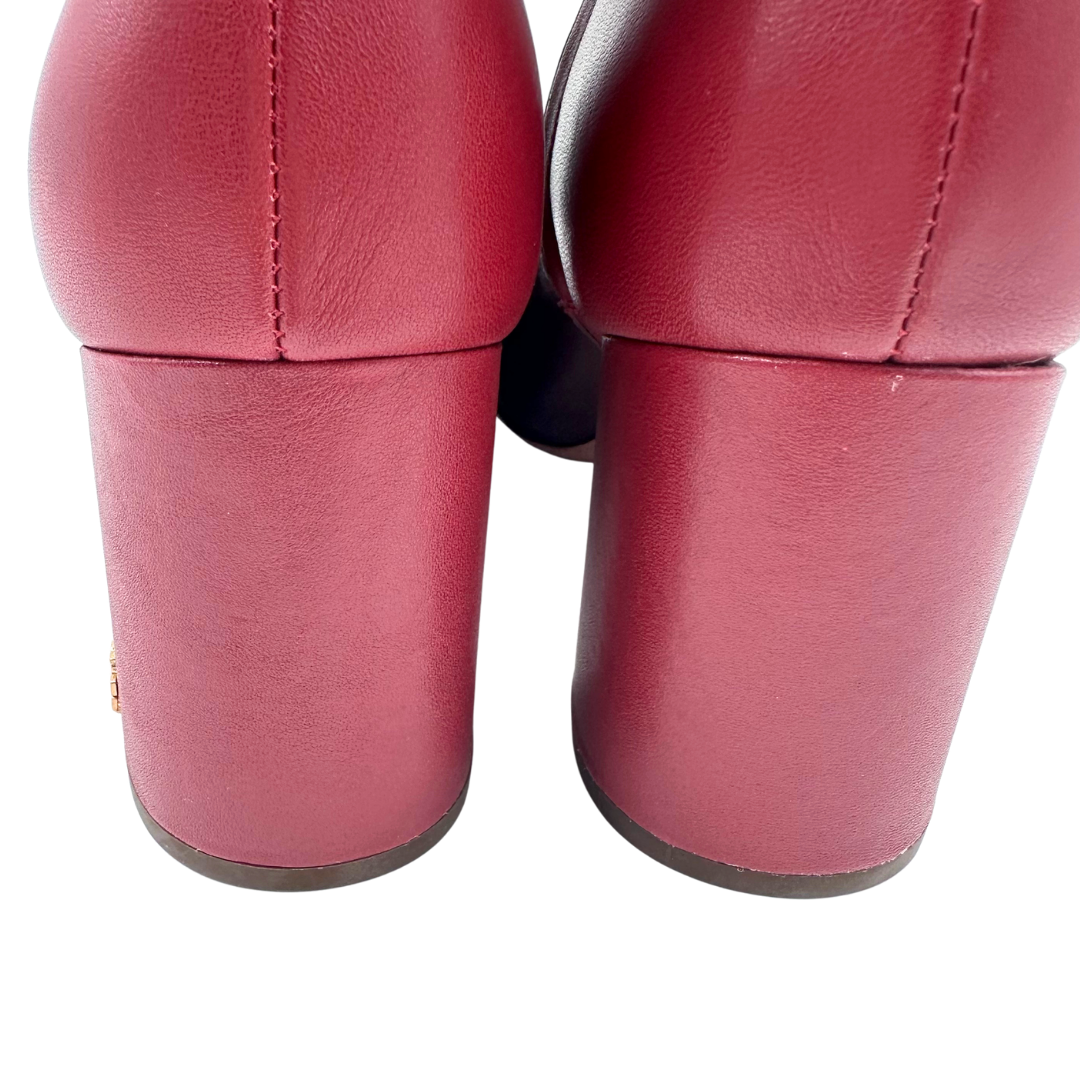 Tory Burch 10 burgundy/red Leather Booties