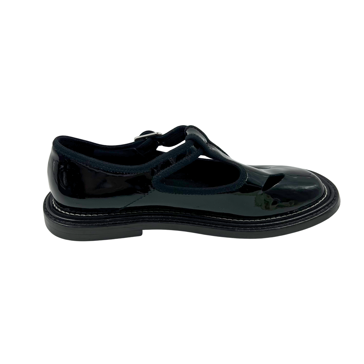 Burberry 7.5 38.5 Black Patent Leather Loafers