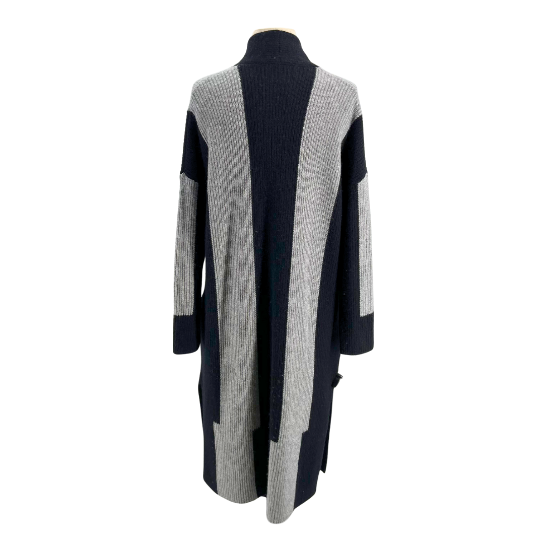 360 Cashmere Black/Gray Cardigan