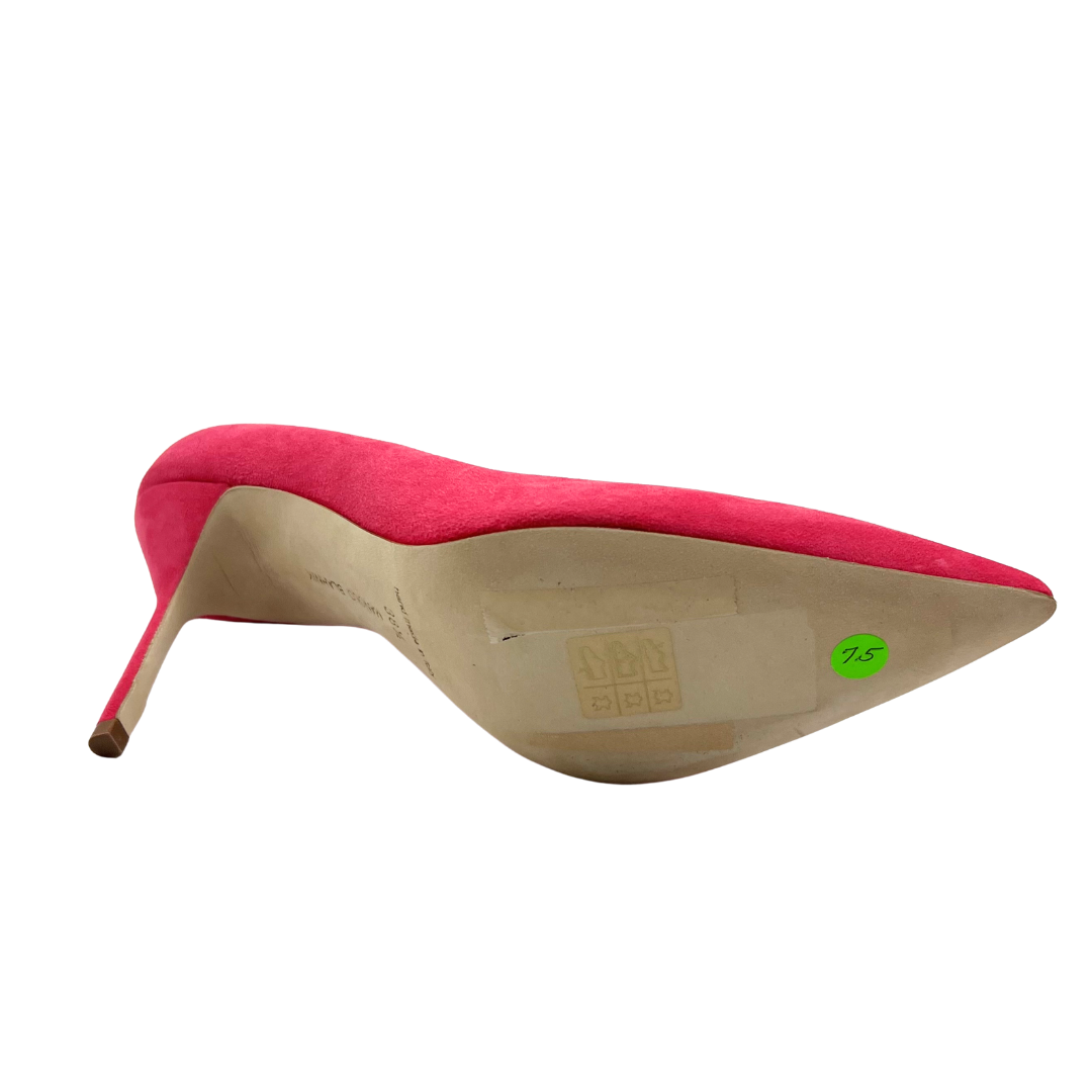 Manolo Blahnik 7.5 38.5 Pink Suede Pumps