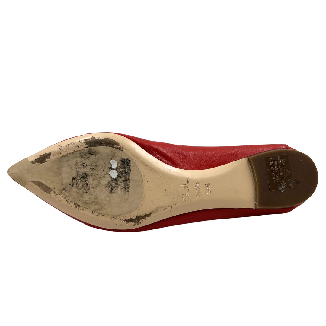 AGL 9 39.5 Red Leather Slip Ons