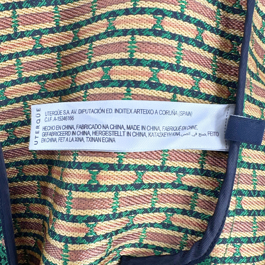 Uterque Size S Green Print Blazer