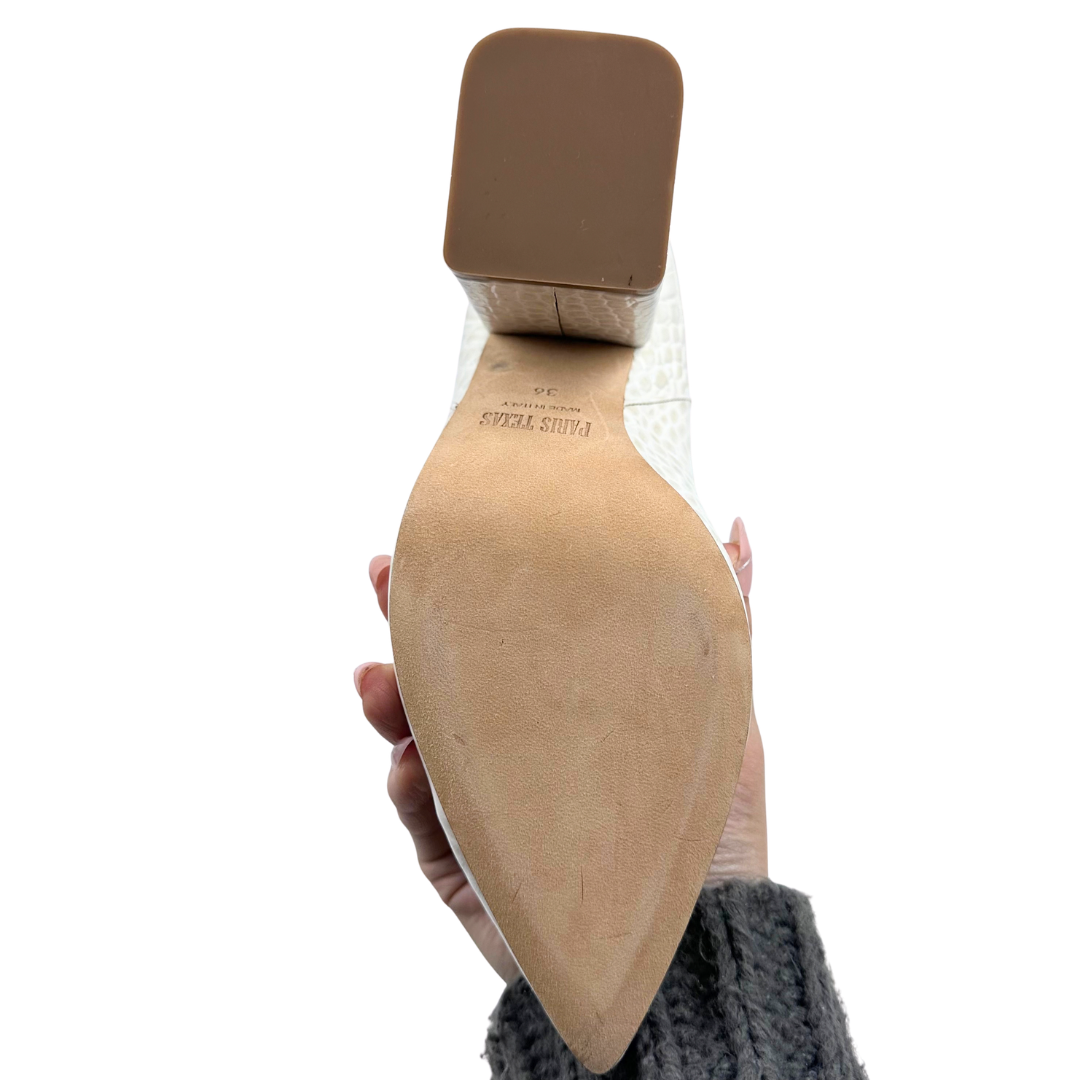 Paris Texas 6 36 White + Brown Leather Boots
