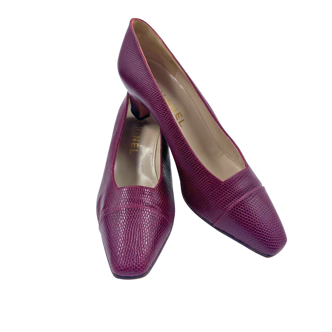 Chanel Red Leather Heels