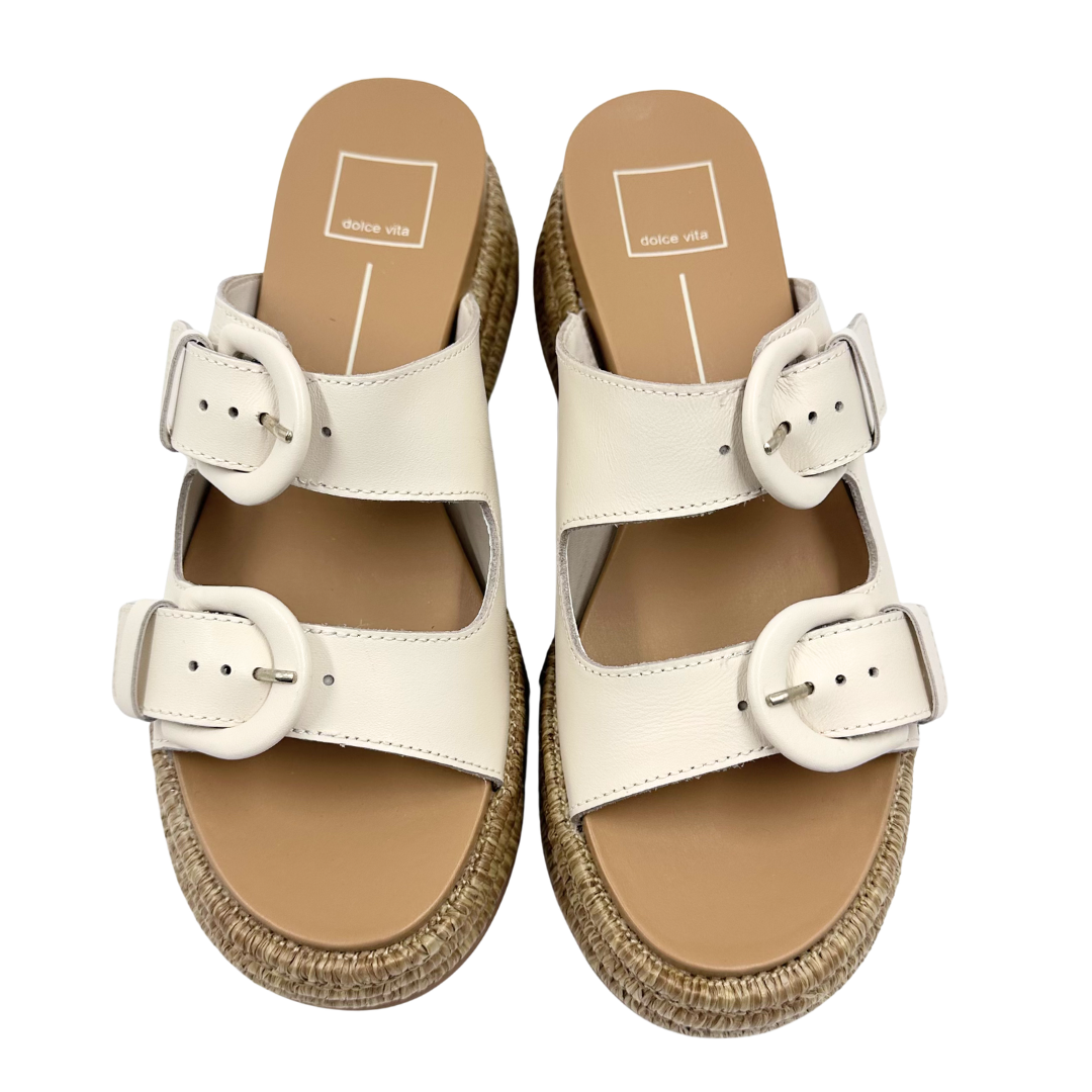 Dolce Vita 8.5 Beige Leather Sandals