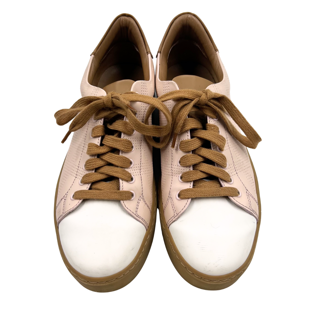 Burberry 6.5 37.5 pink/tan/white Leather Sneakers