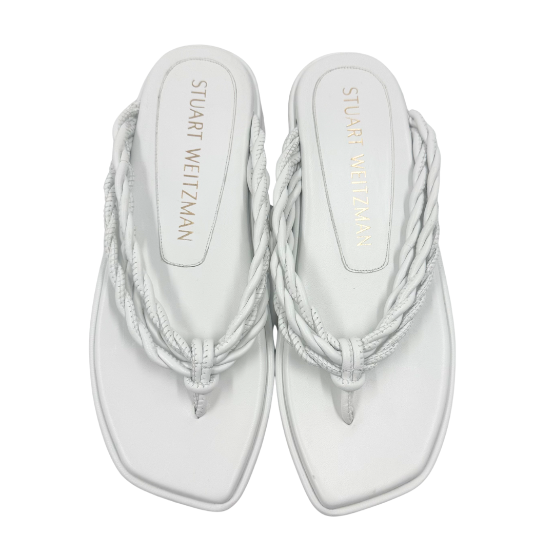 Stuart Weitzman 8.5 White Calypso Flip Flop