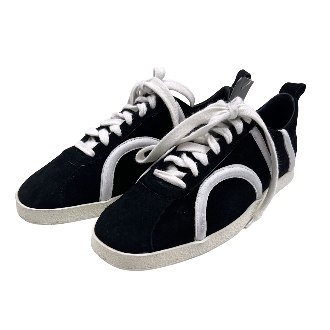 Toteme 6 36 Black/White Suede Sneakers
