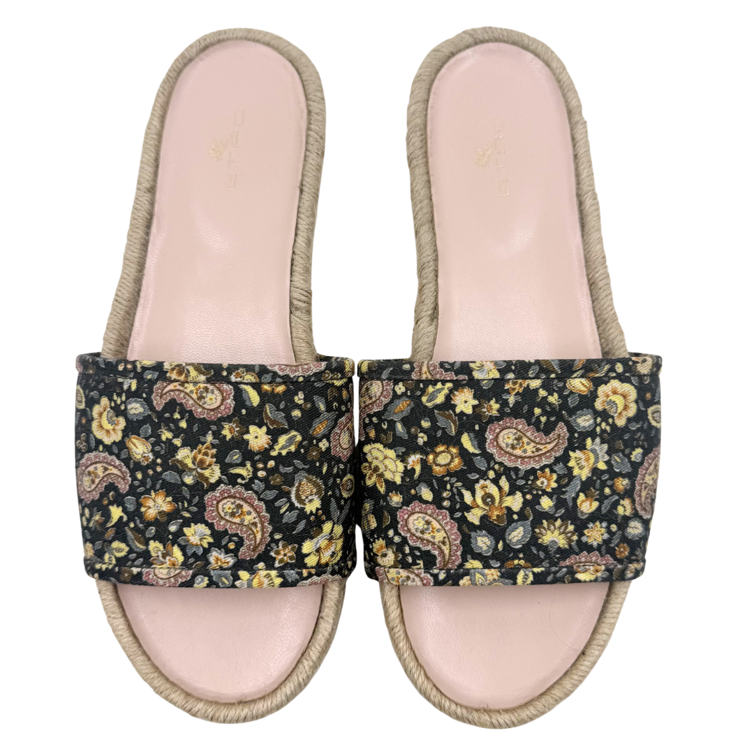 Etro 9 40 Charcoal Floral Slides