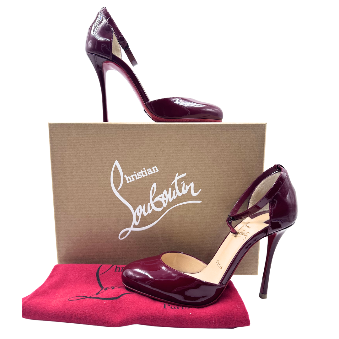 Louboutin 37.5 Tango Alto 100 Scarlett Pumps
