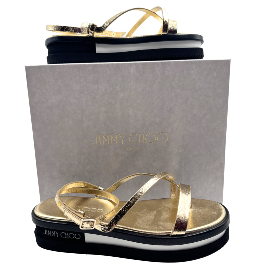 Jimmy Choo 38 Gold Sandals